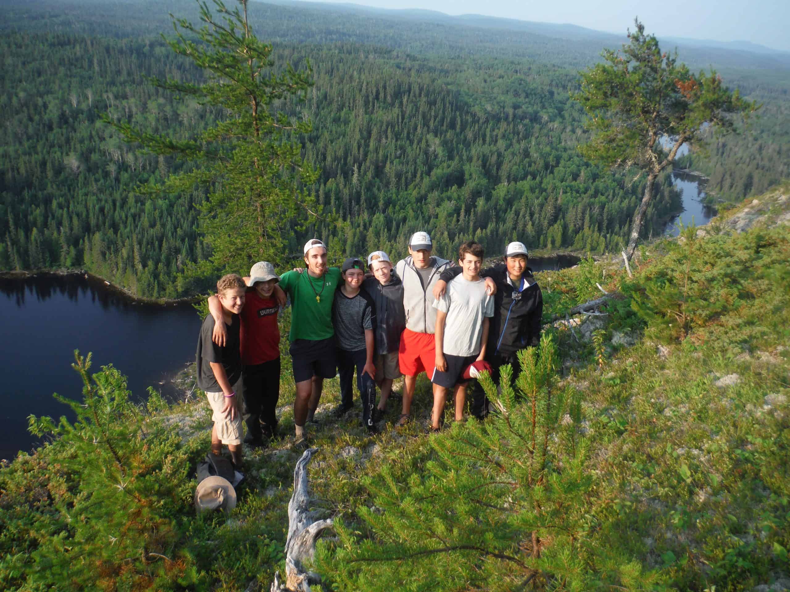 Group of LITs on a hike during a canoe trip